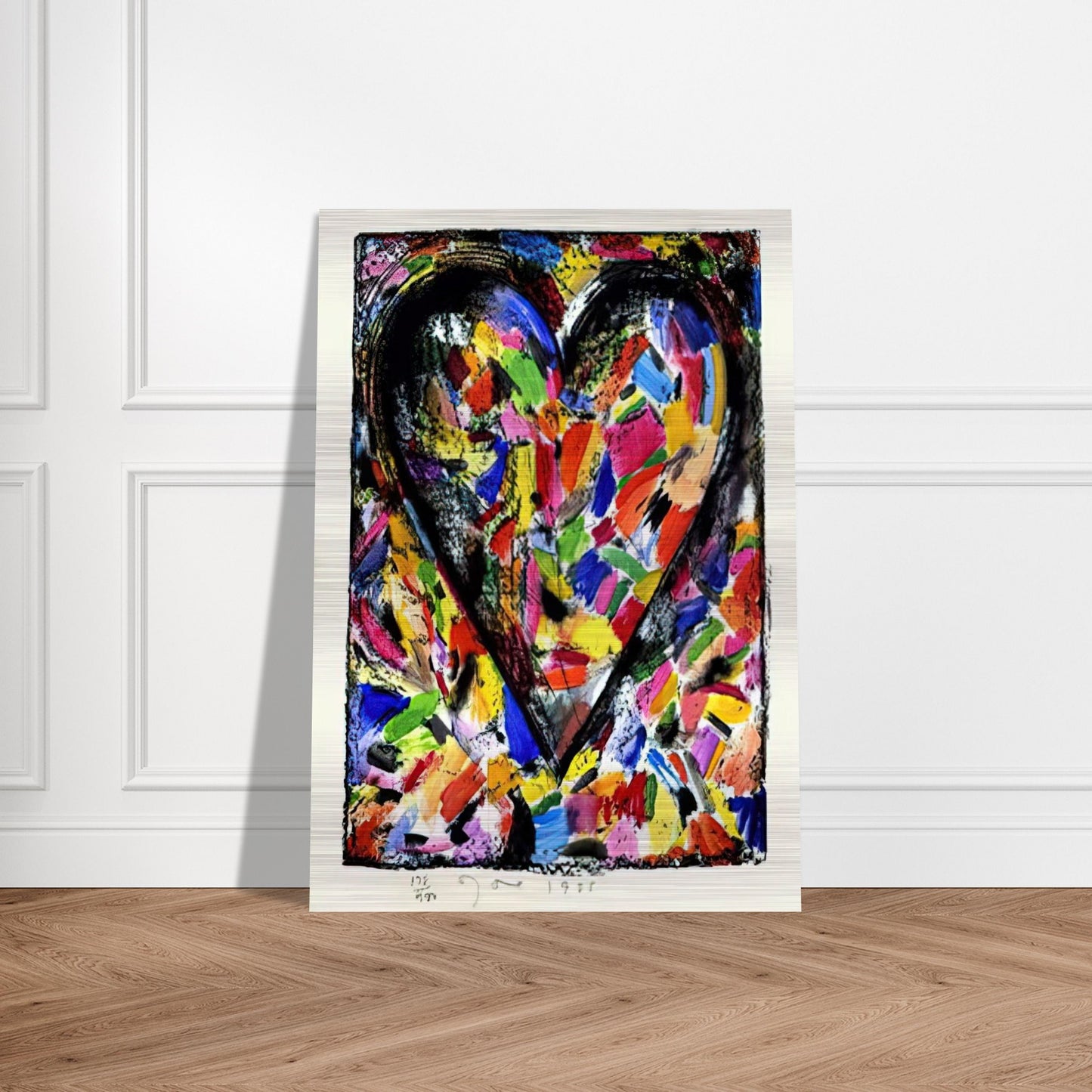 CONFETTI HEART 1985 - Jim Dine Brushed Aluminum Print - 70x100 cm / 28x40 inches | Jim Dine Aluminum Print | Jim Dine Prints