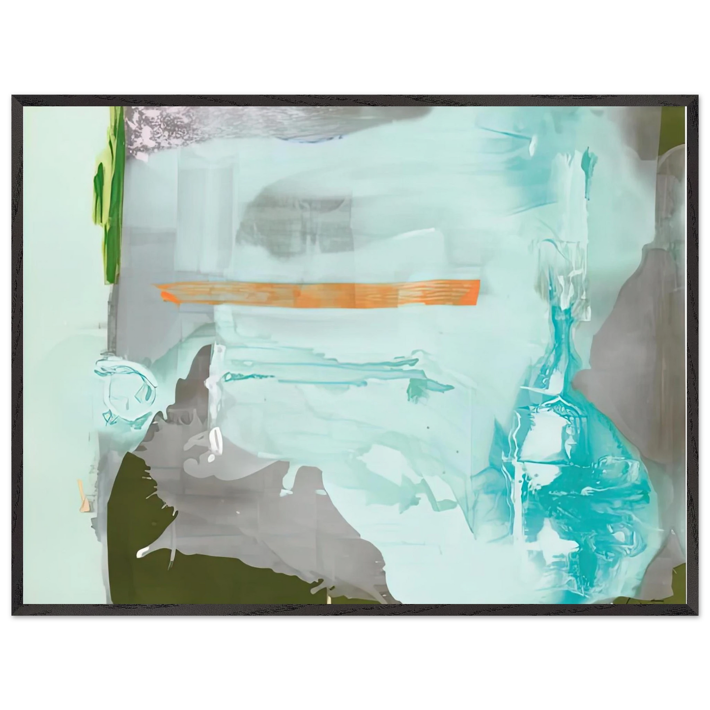 Helen Frankenthaler - Poseidon, 1990- Wall Art - 21x29.7 cm / 8x12" - Premium Wooden Framed Poster With Fine Art Paper-canvas - Wood frame