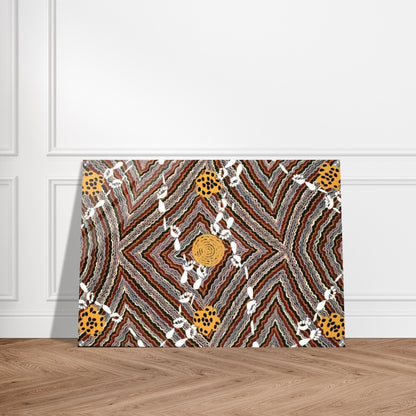 Salt Lake at Napperby - Native Art - Clifford Possum Tjapaltjarri Acrylic Print - 70x100 cm / 28x40″ inches