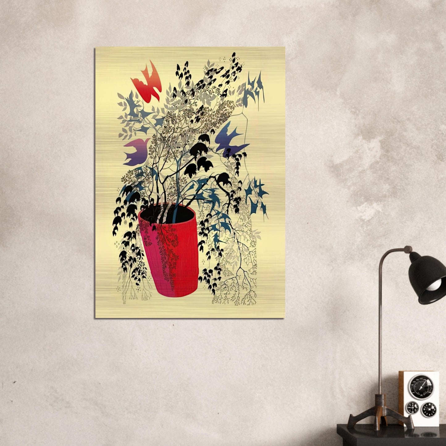 Red Barrell - Eyvind Earle Brushed Aluminum Print - 70x100 cm / 28x40 inches | Eyvind Earle Aluminum Print | Eyvind Earle Prints