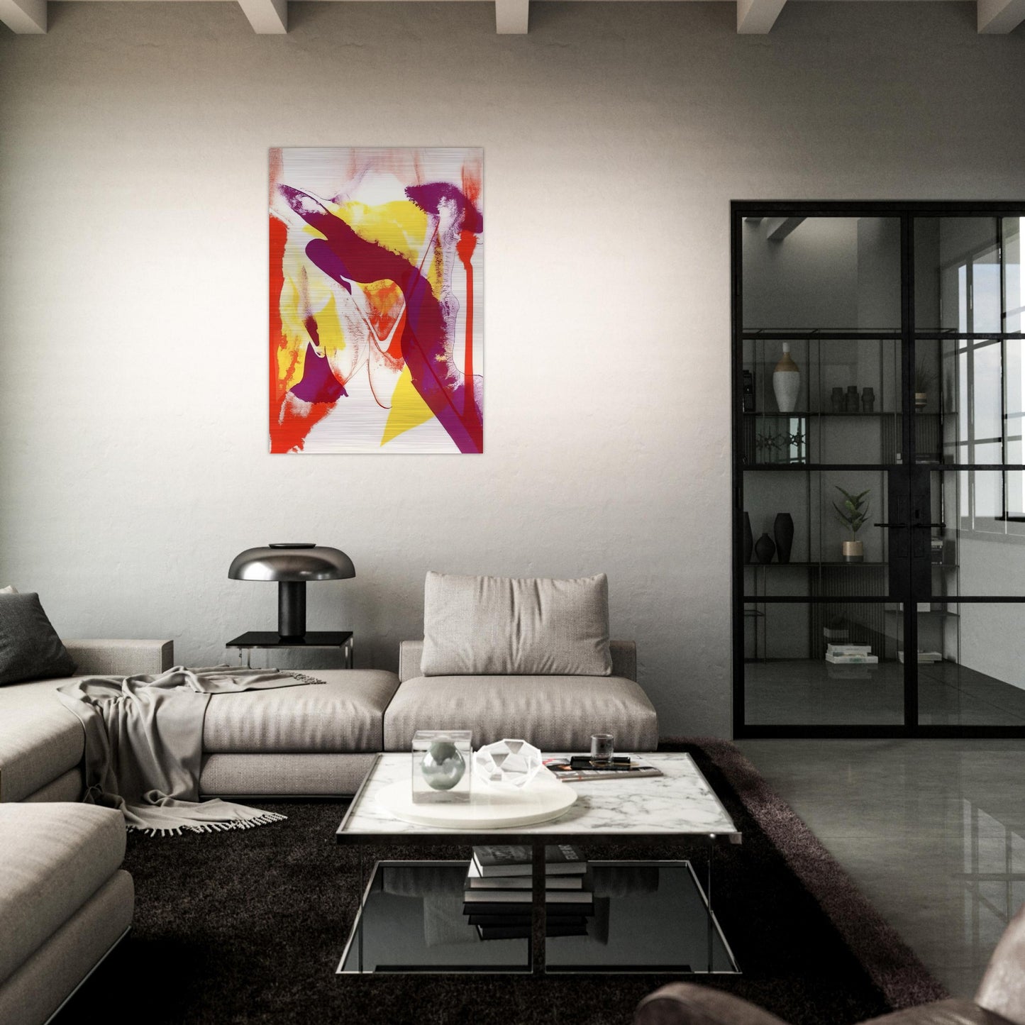 Redfern composition - Paul Jenkins Brushed Aluminum Print - 70x100 cm / 28x40 inches | Paul Jenkins Aluminum Print | Paul Jenkins Prints