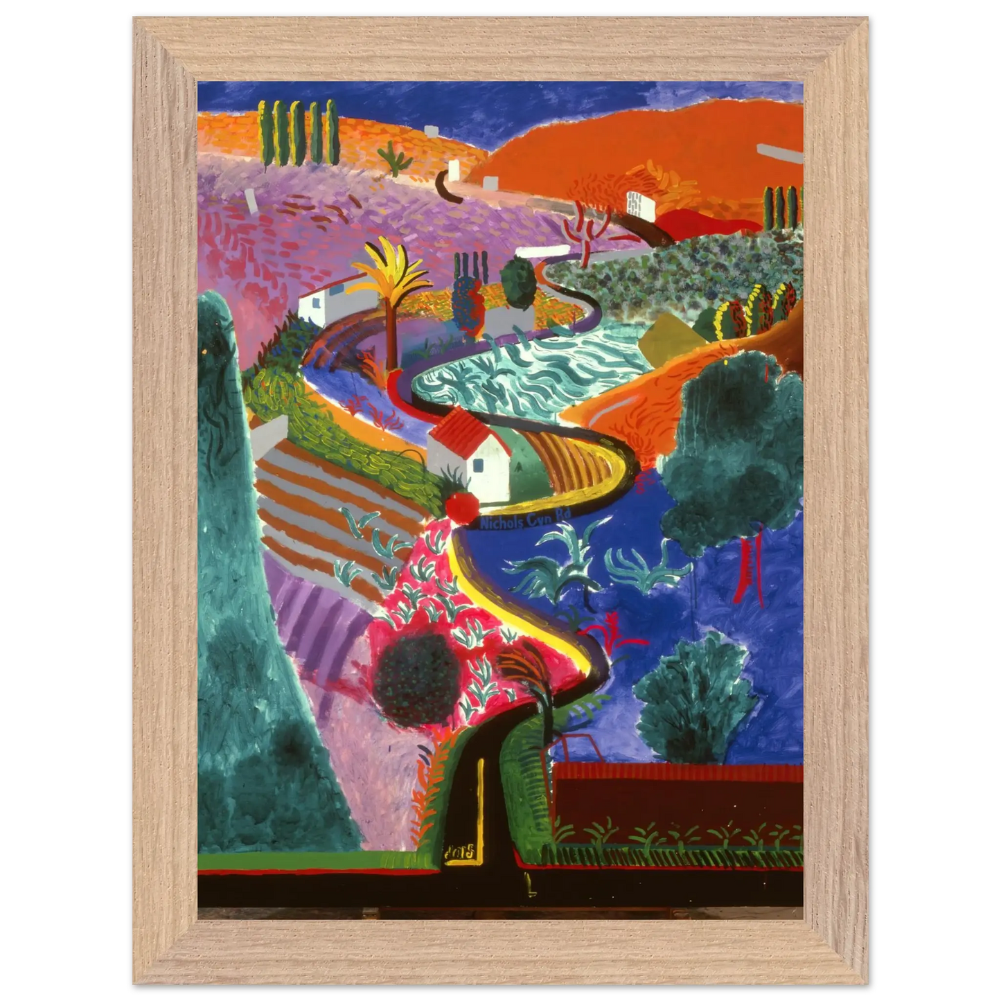 David Hockney - David Hockney Wall art - 27x35 cm / 11x14 inches - Premium Wooden Framed Poster With Fine Art Paper - Black frame