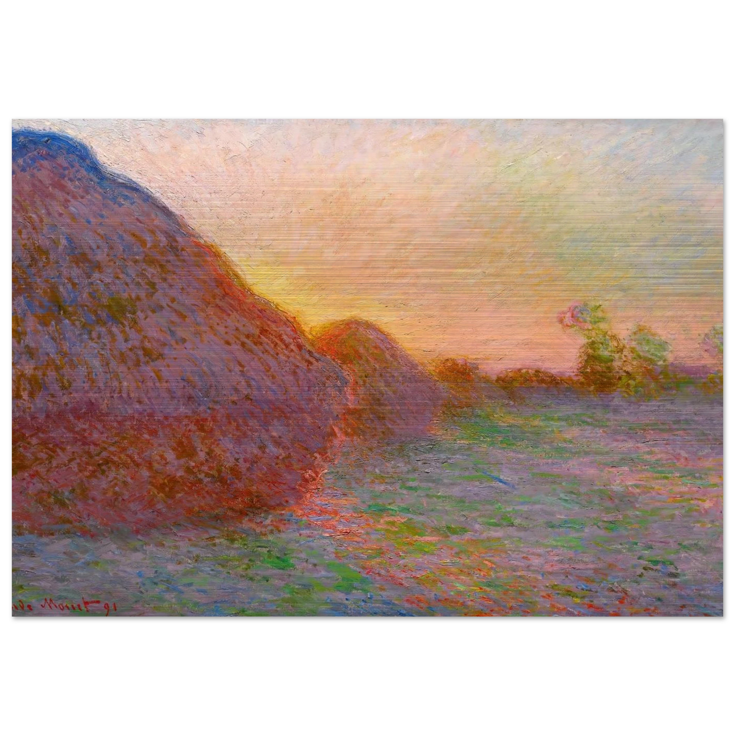 Haystacks - claude monet Brushed Aluminum Print - 70x100 cm / 28x40 inches | claude monet Aluminum Print | claude monet Prints