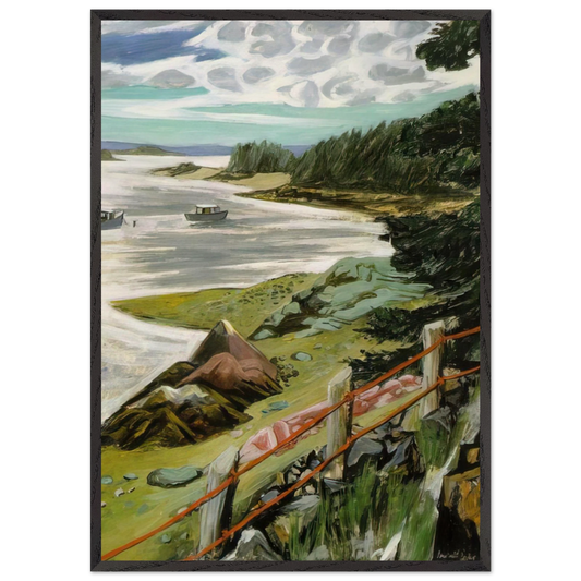 RED CABLES 1940 - Fairfield Porter 70x100 cm / 28x40 inches Framed Art Print – Black Wooden Frame