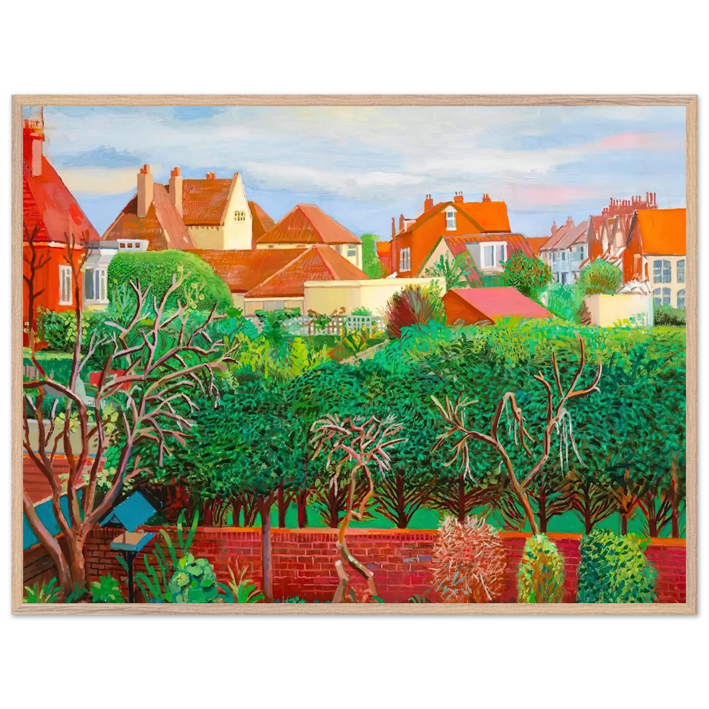 David Hockney - David Hockney Wall art - 27x35 cm / 11x14 Inches - Premium Wooden Framed Poster With Fine Art Paper - Wood frame