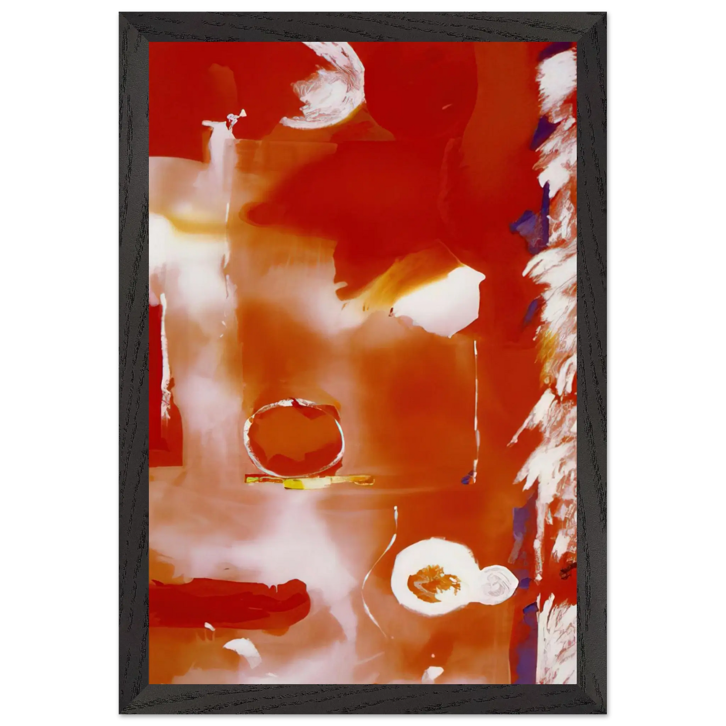 Helen Frankenthaler - Seeing the Moon on a Hot Summer Day - 1987 Wall art - 13x18 cm / 5x7 Inches - Premium Wooden Framed Poster With Fine Art Paper - Black frame