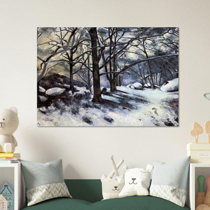 Melting Snow. Fontainbleau - Paul Cézanne Acrylic Print - 70x100 cm / 28x40″ inches