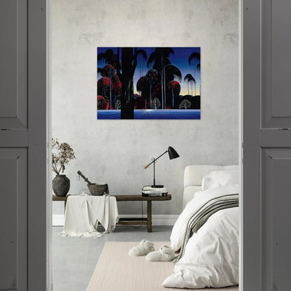 Dark Silence - Eyvind Earle Brushed Aluminum Print - 70x100 cm / 28x40 inches | Eyvind Earle Aluminum Print | Eyvind Earle Prints
