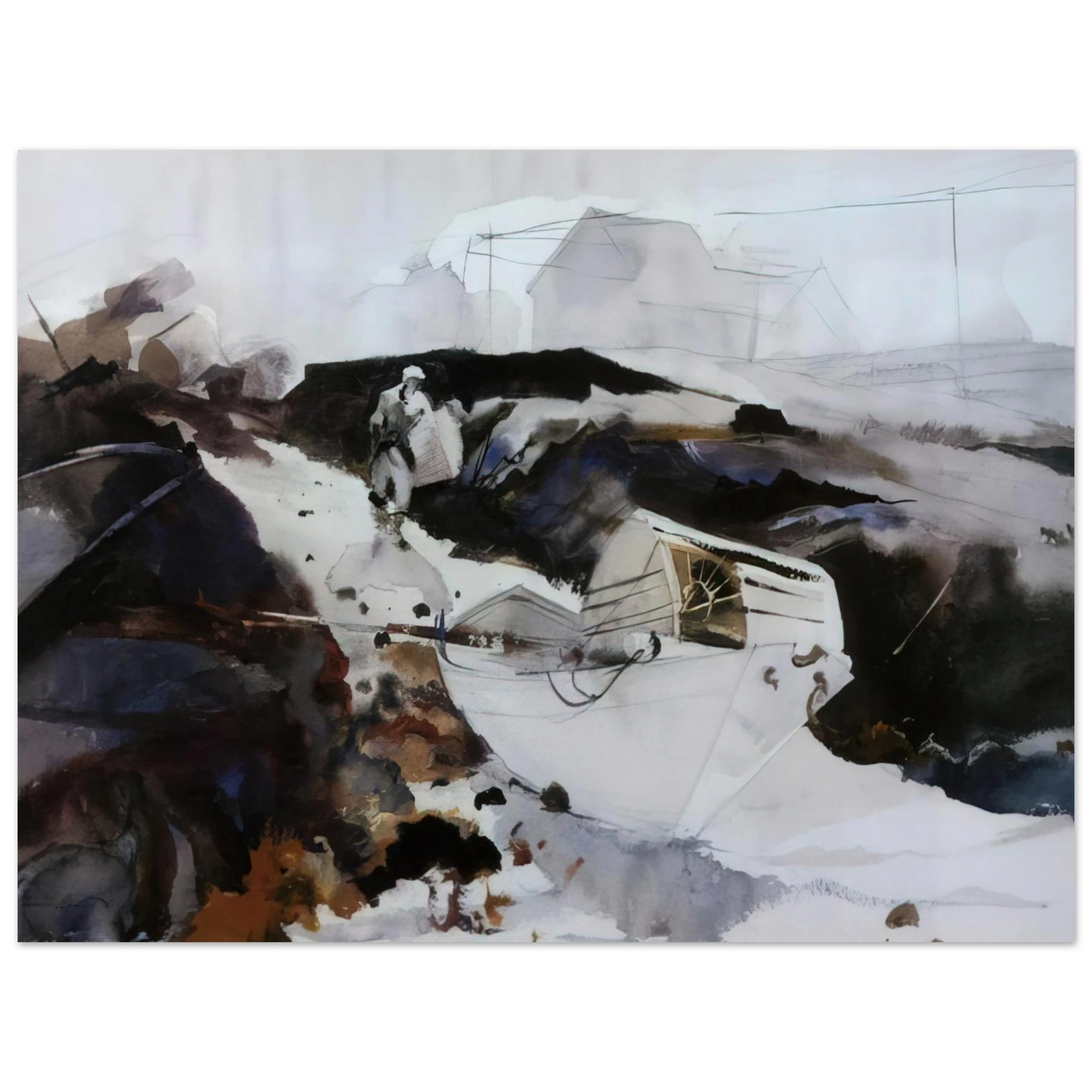 Andrew Wyeth - THE WHITE DORY 1941 Wall Art - 21x29.7 cm / 8x12" - Fine Art Poster-canvas - -