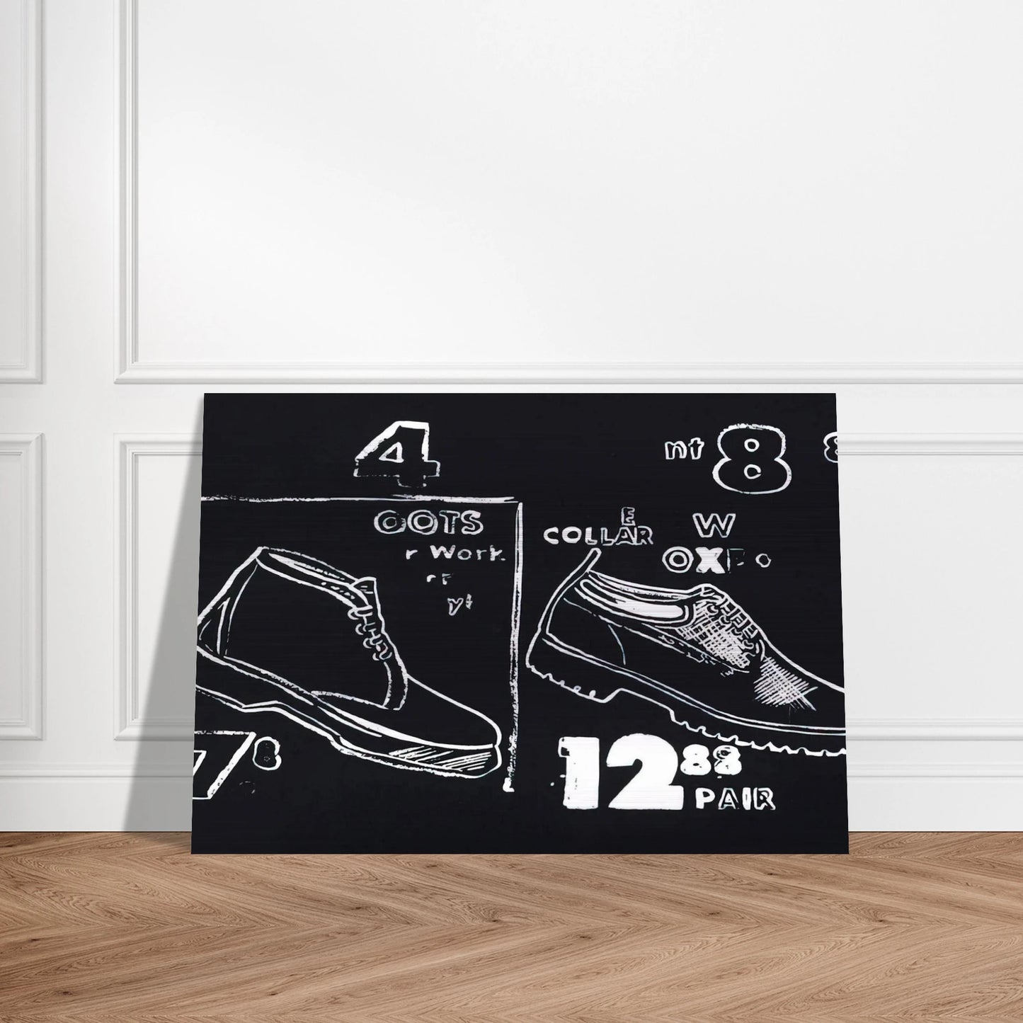 Work Boots - Andy Warhol Brushed Aluminum Print - 70x100 cm / 28x40 inches | Andy Warhol Aluminum Print | Andy Warhol Prints