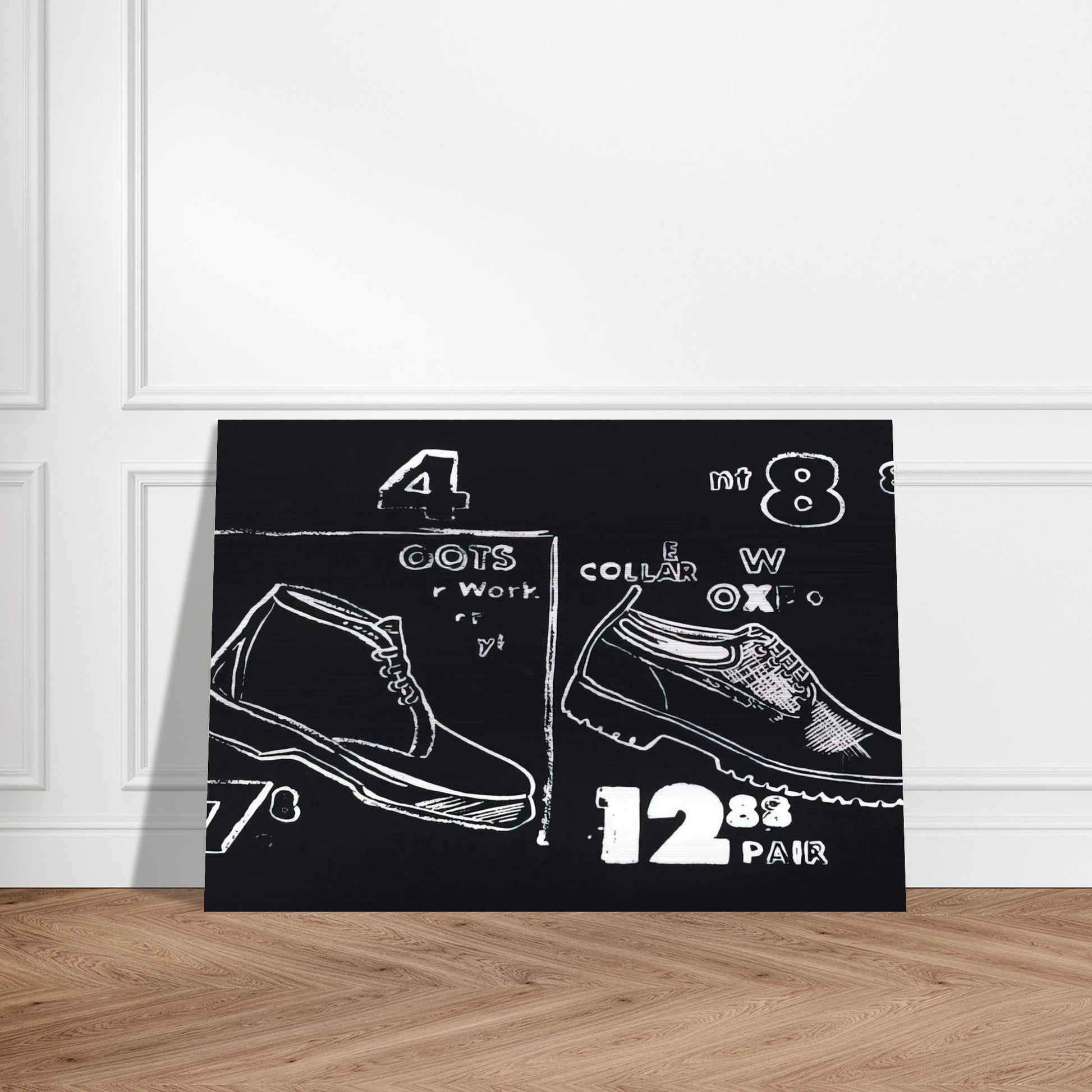 Work Boots - Andy Warhol Brushed Aluminum Print - 70x100 cm / 28x40 inches | Andy Warhol Aluminum Print | Andy Warhol Prints