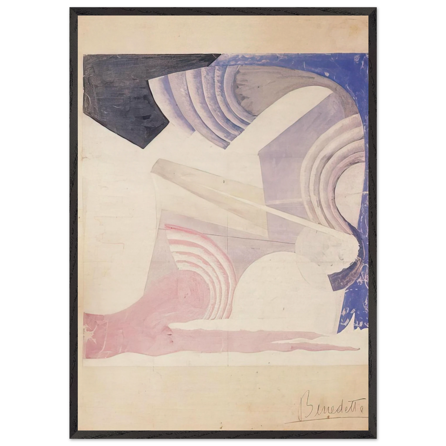 Aeropittura - 1925 Italy - Benedetta Cappa 70x100 cm / 28x40 inches Framed Art Print – Black Wooden Frame
