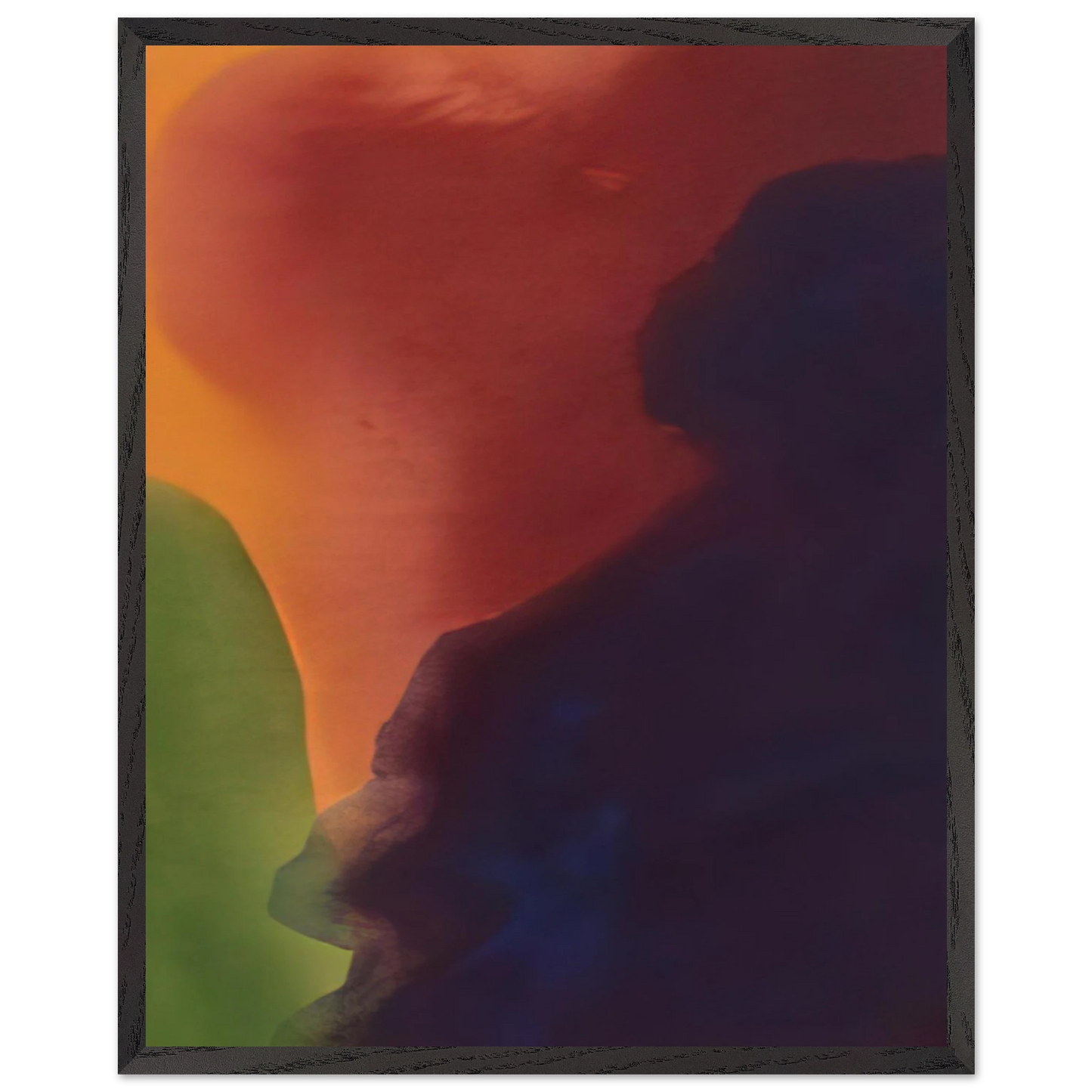 Helen Frankenthaler - Blue Atmosphere III - 1963 Wall art - 45x60 cm / 18x24 inches - Premium Wooden Framed Poster With Fine Art Paper-canvas - Black frame