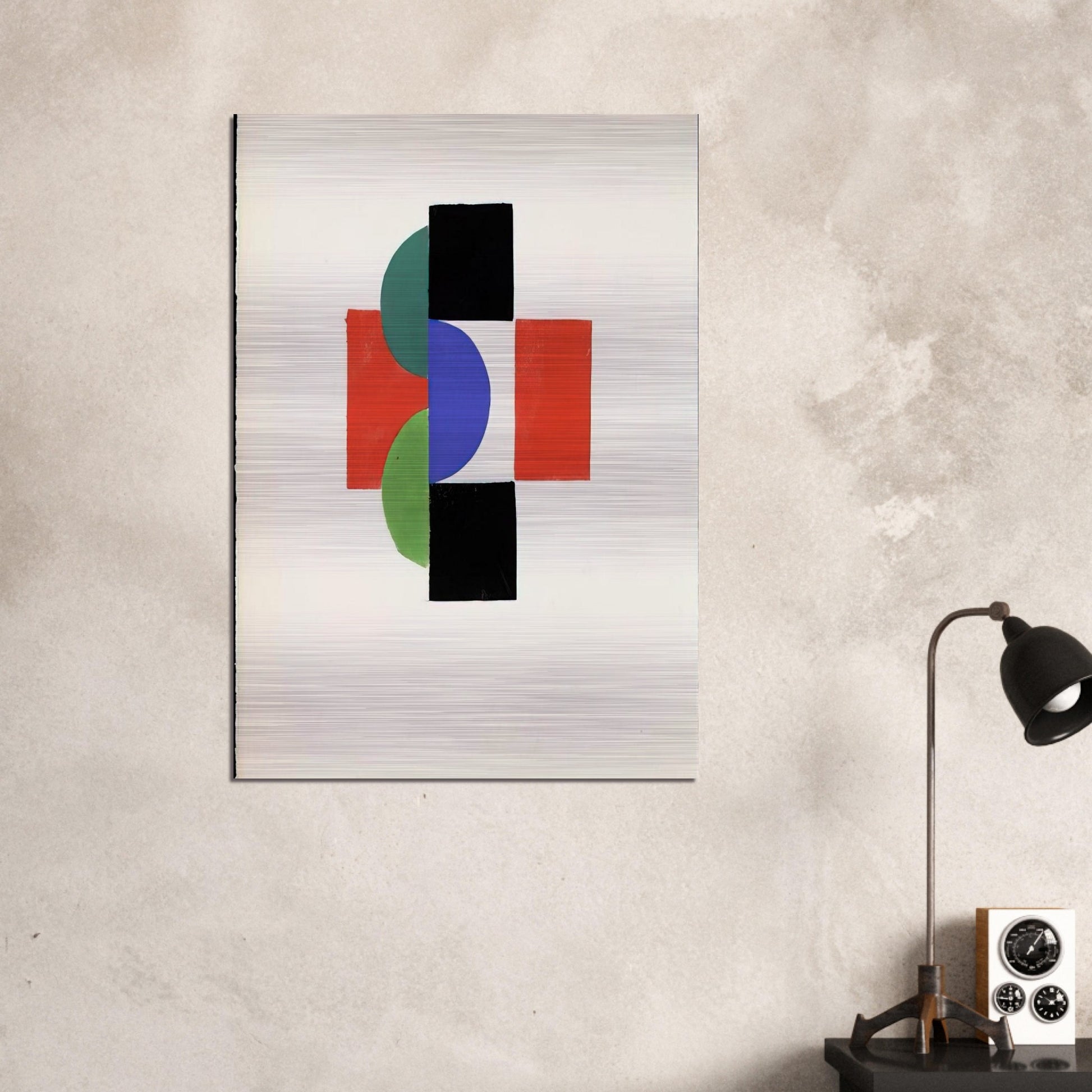 UNTITLED GOUACHE ILLUSTRATION FOR TRISTAN TZARA S LE FRUIT PERMIS 1956 - Sonia Delaunay Brushed Aluminum Print - 70x100 cm / 28x40 inches | Sonia Delaunay Aluminum Print | Sonia Delaunay Prints