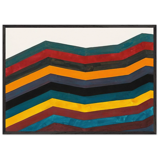 Irregular Horizontal Bands of Equal Width Starting at Bottom - Sol LeWitt 70x100 cm / 28x40 inches Framed Art Print – Black Wooden Frame