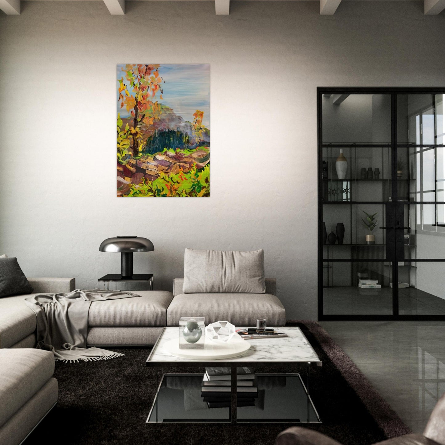 Milseburg in a Röhn Landscape - Konrad Zuse Brushed Aluminum Print - 70x100 cm / 28x40 inches | Konrad Zuse Aluminum Print | Konrad Zuse Prints