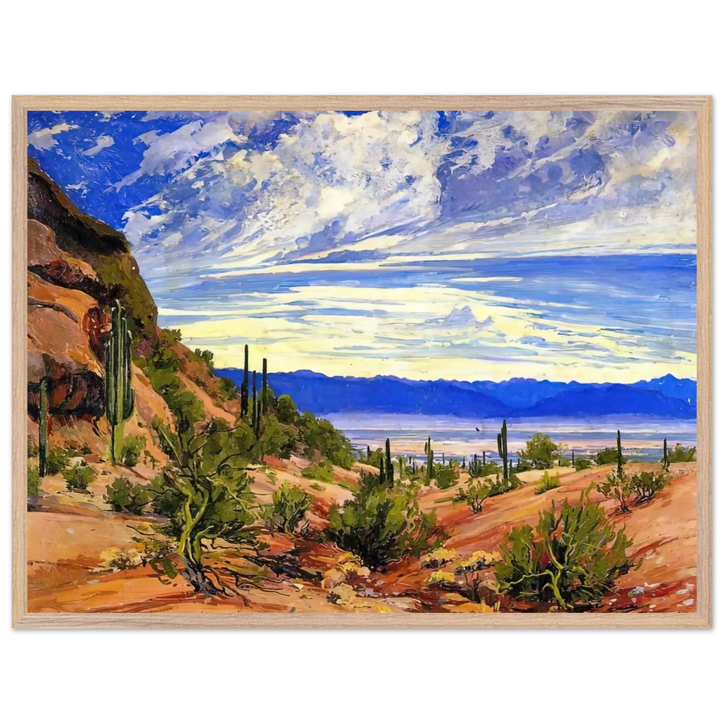 Maynard Dixon - WASHOE WICKIUP 1919 Wall art - 28x43  cm / XL (11x17 Inches) - Premium Wooden Framed Poster With Fine Art Paper - Black frame