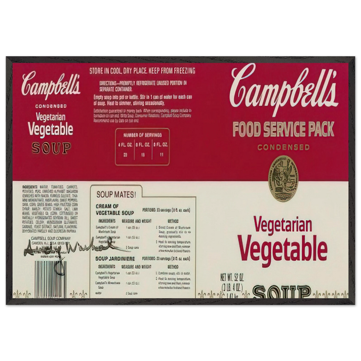 Campbell Soup Company - Andy Warhol 70x100 cm / 28x40 inches Framed Art Print – Black Wooden Frame