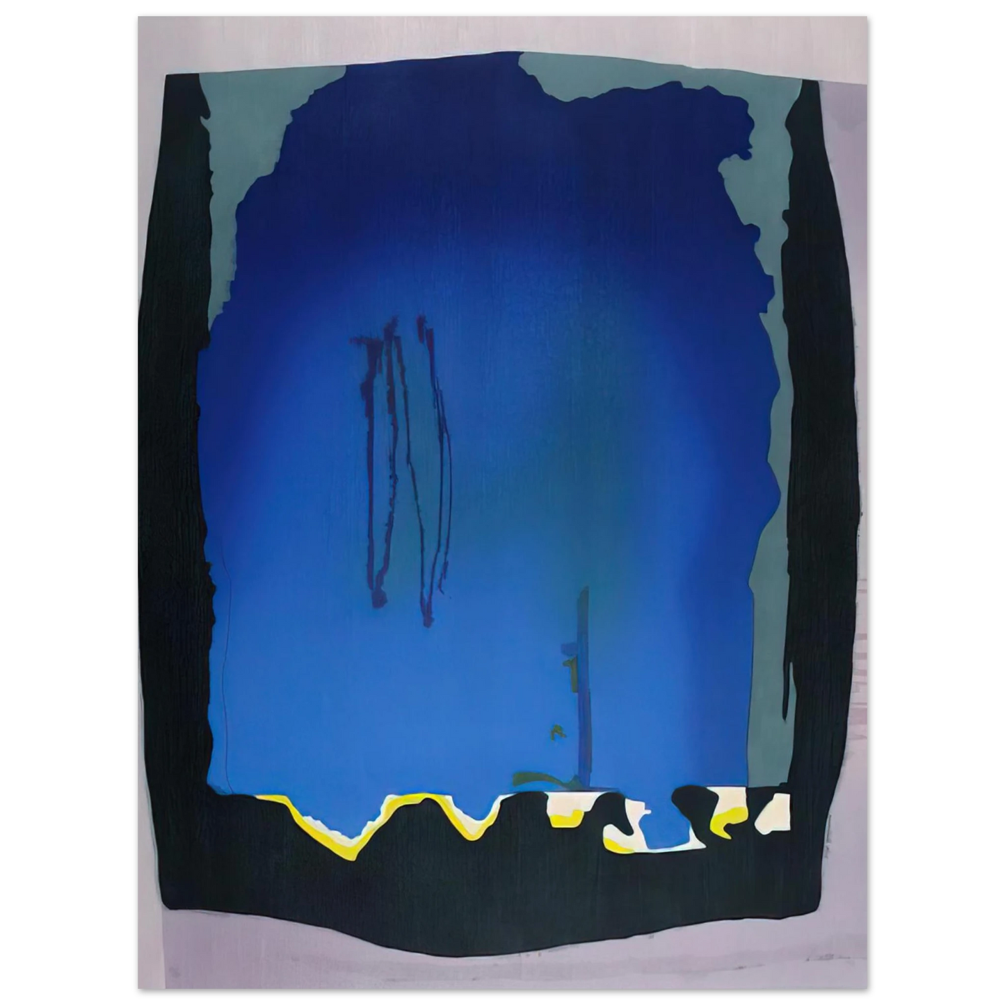 Helen Frankenthaler - Freefall - 1992 Wall art - 13x18 cm / 5x7 inches - Premium Wooden Framed Poster With Fine Art Paper-canvas - Wood frame