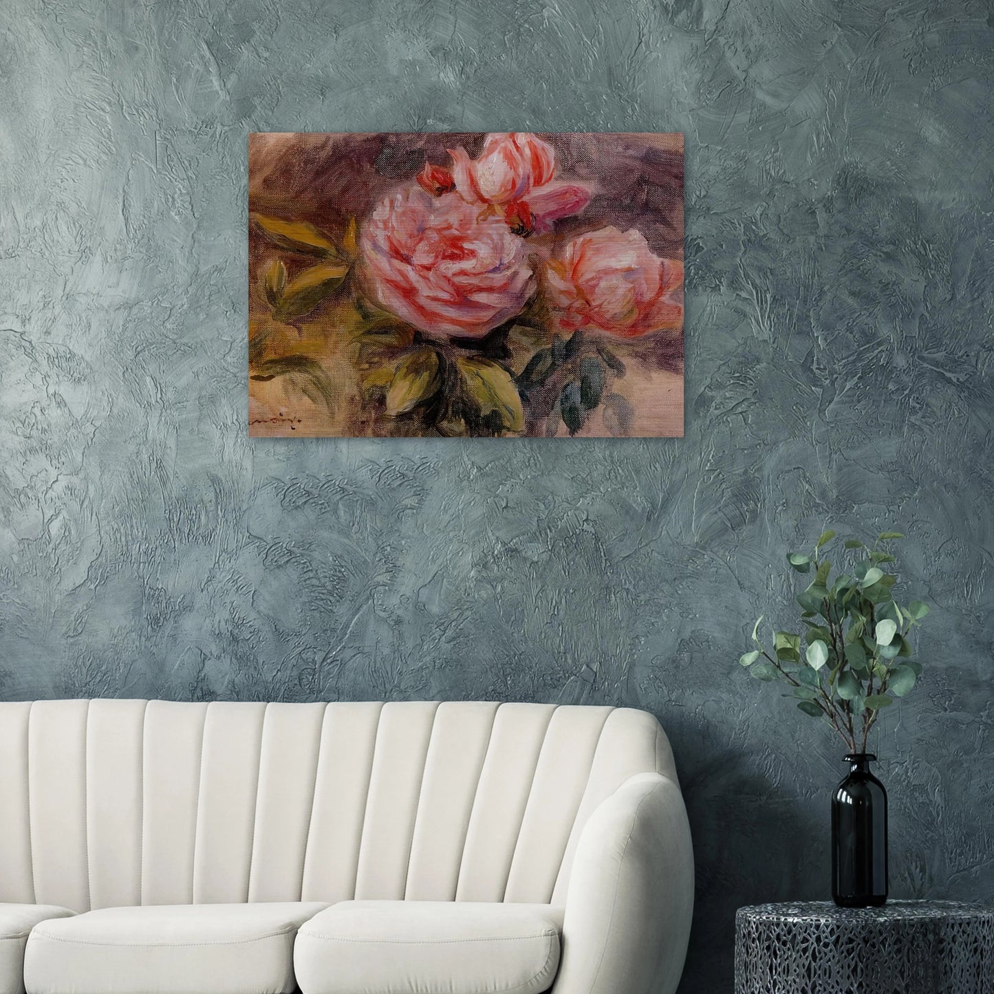 Roses - Pierre-Auguste Renoir Brushed Aluminum Print - 70x100 cm / 28x40 inches | Pierre-Auguste Renoir Aluminum Print | Pierre-Auguste Renoir Prints