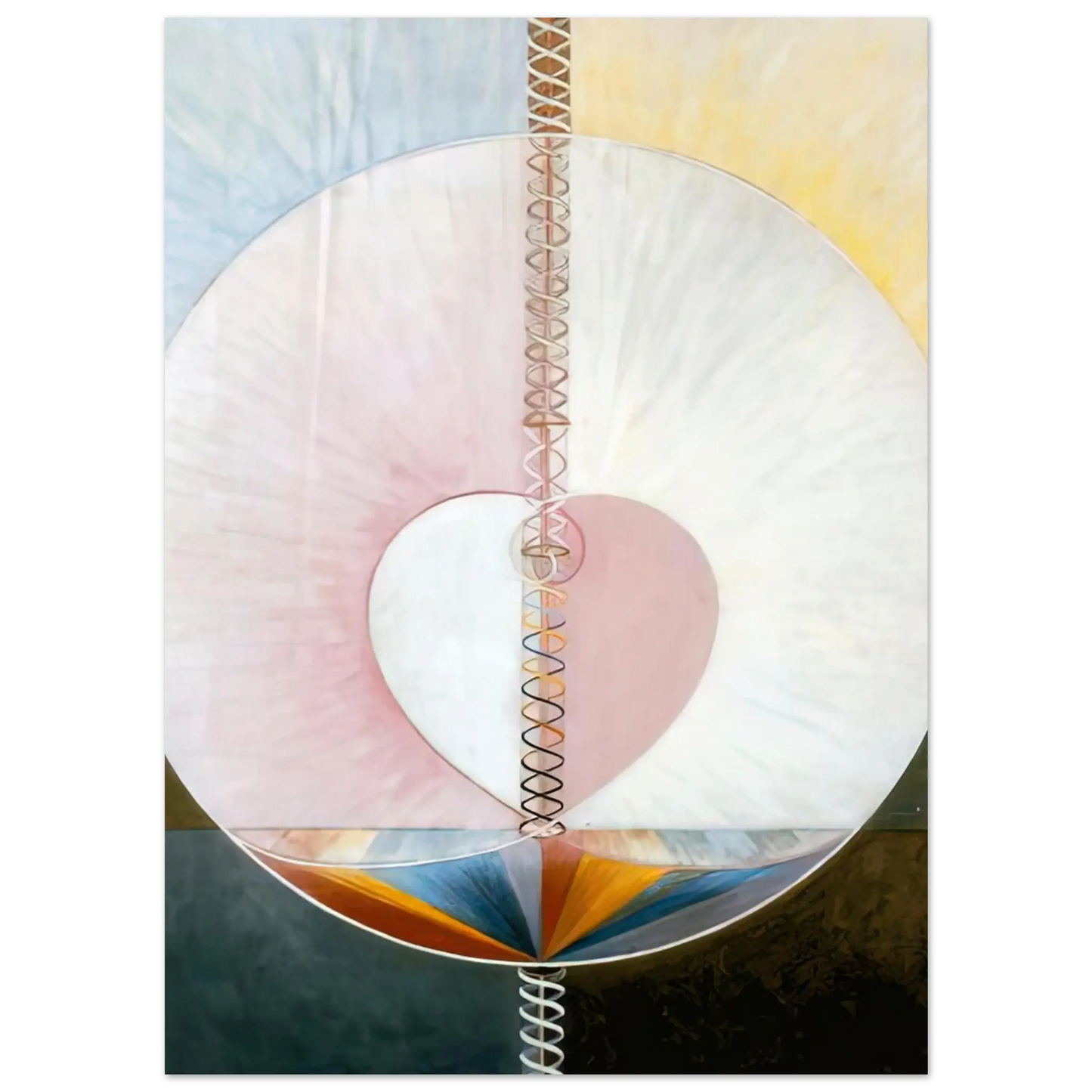 Hilma af Klint - WHAT A HUMAN BEING IS 1910 Wall art - 30x30 cm / 12x12 Inches - Premium Wooden Framed Poster With Fine Art Paper - Black frame