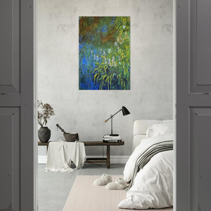 Iris at the Sea-Rose Pond - claude monet Brushed Aluminum Print - 70x100 cm / 28x40 inches | claude monet Aluminum Print | claude monet Prints