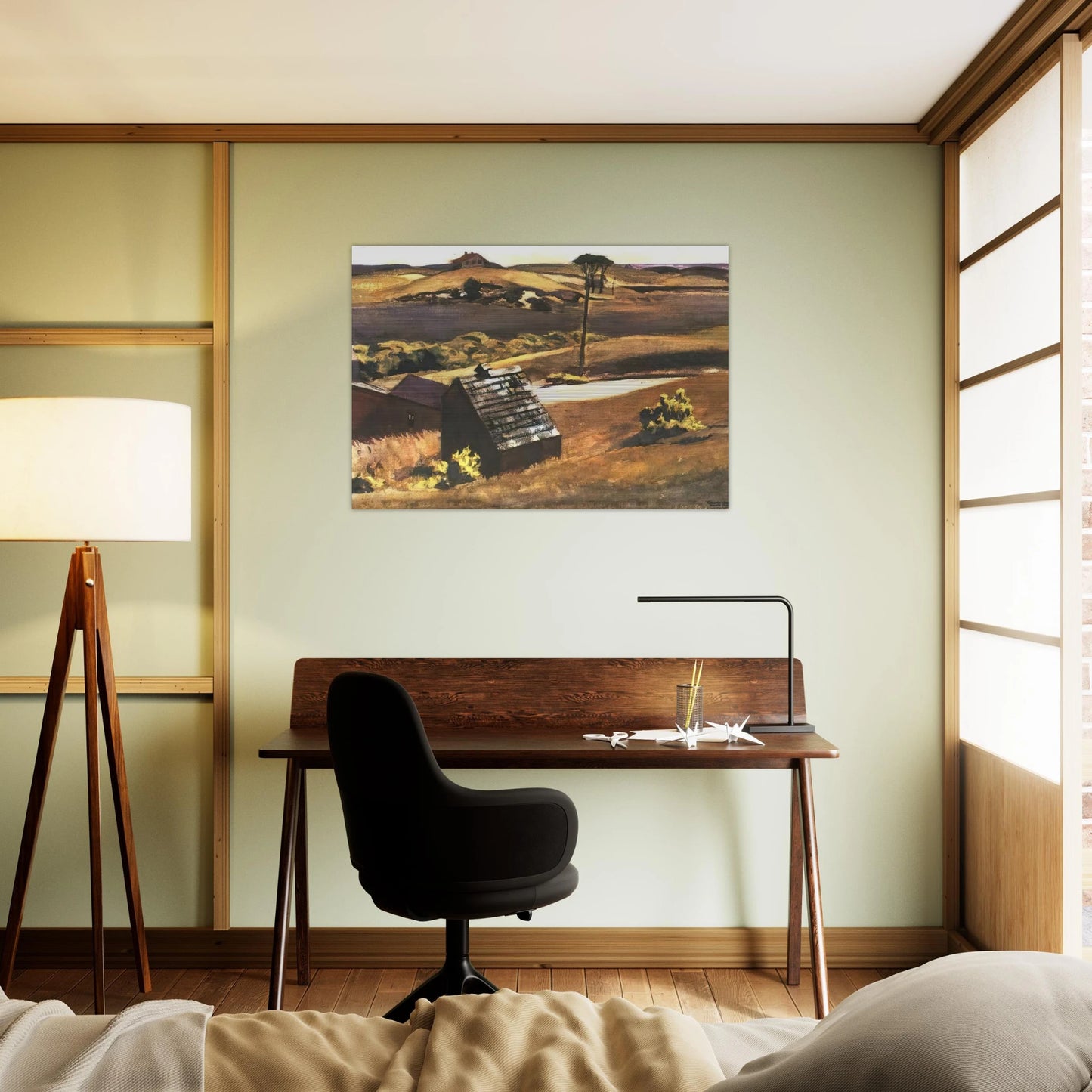 Burly Cobb Hen Coop and Barn - Edward Hopper Brushed Aluminum Print - 70x100 cm / 28x40 inches | Edward Hopper Aluminum Print | Edward Hopper Prints