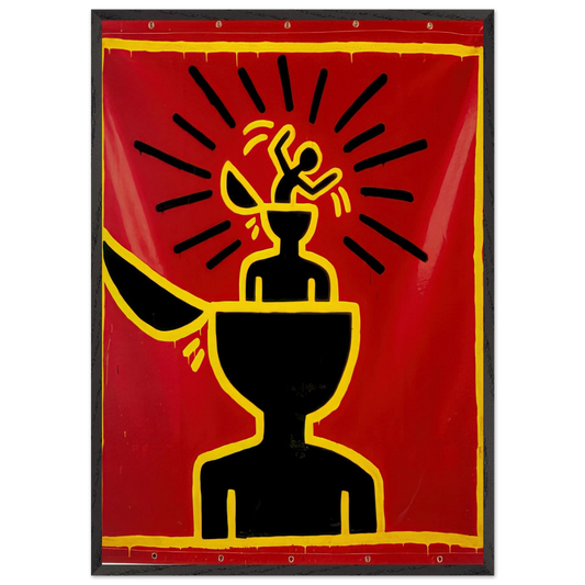 UNTITLED 1982 N6 - Keith Haring 70x100 cm / 28x40 inches Framed Art Print – Black Wooden Frame