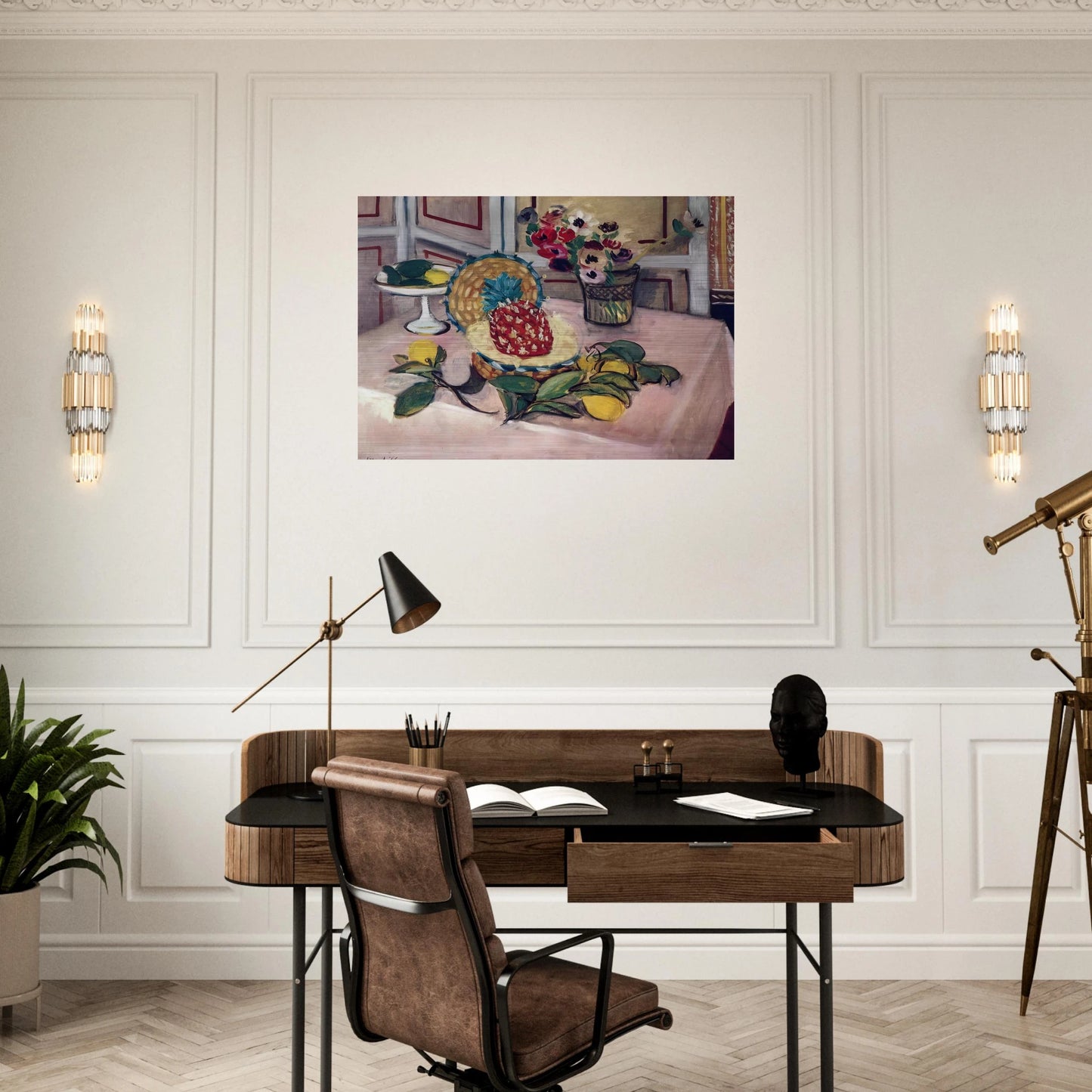 STILL LIFE WITH PINEAPPLES 1940 - Henri Matisse Brushed Aluminum Print - 70x100 cm / 28x40 inches | Henri Matisse Aluminum Print | Henri Matisse Prints