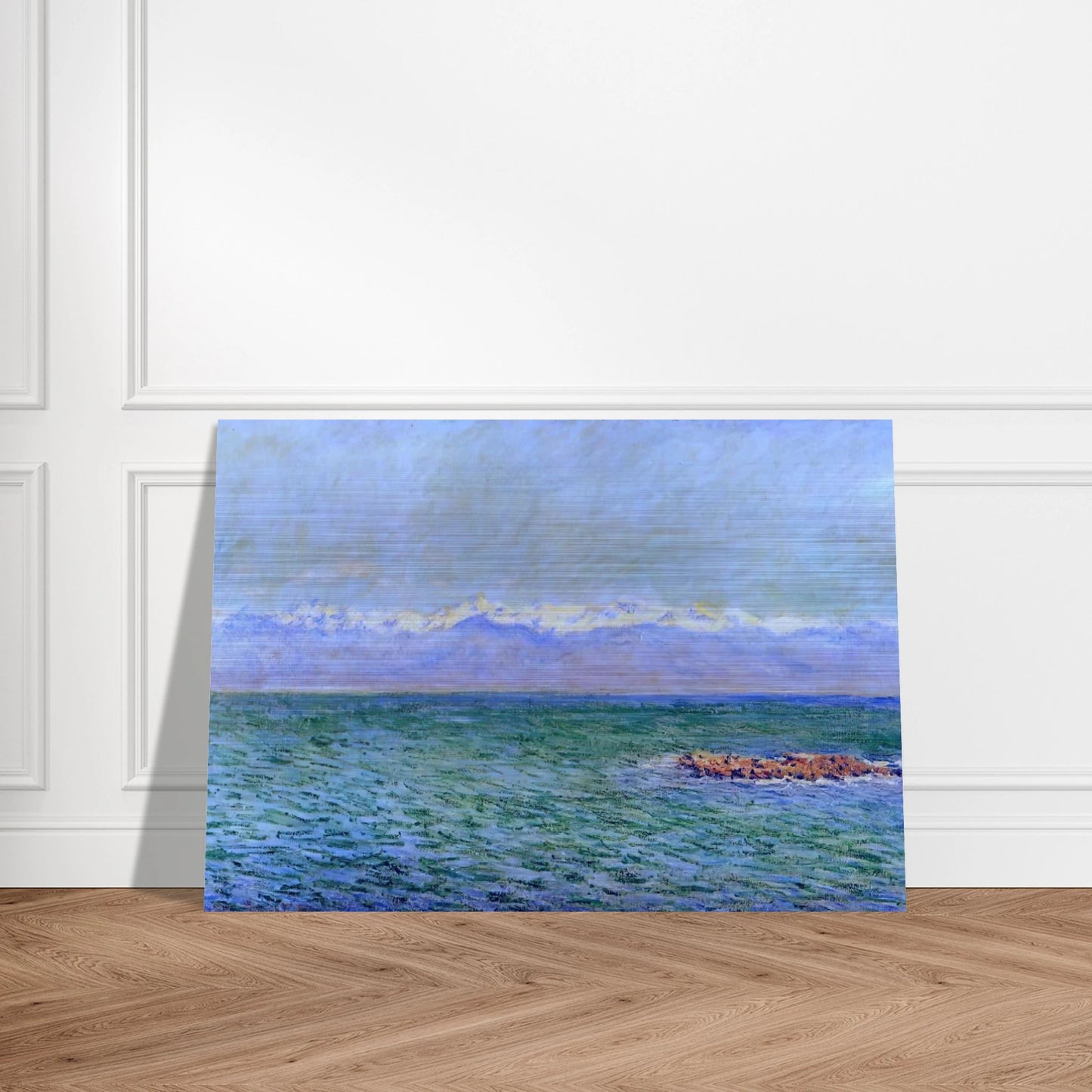 The Sea and the Alps - claude monet Brushed Aluminum Print - 70x100 cm / 28x40 inches | claude monet Aluminum Print | claude monet Prints