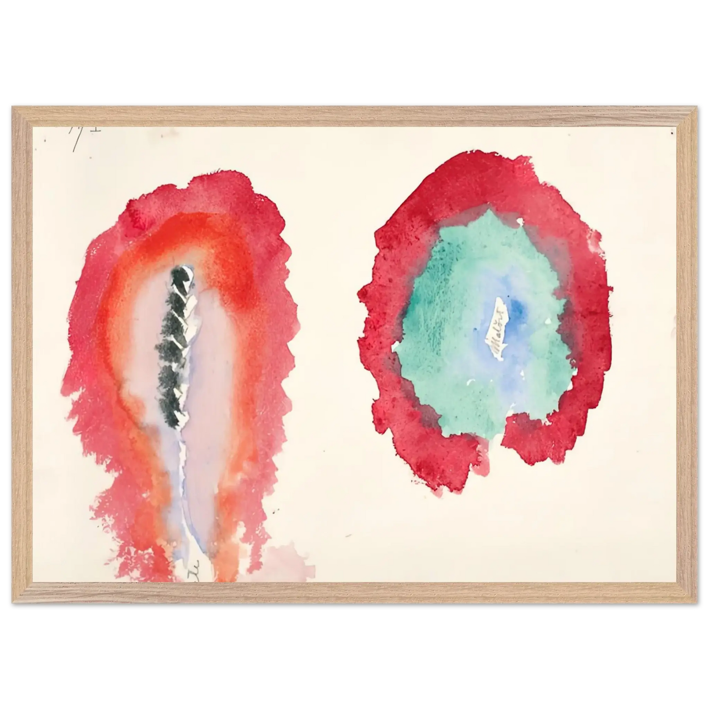 Hilma af Klint - WHEAT AND WORMWOOD 1922 Wall art - 30x45 cm / 12x18 Inches - Premium Wooden Framed Poster With Fine Art Paper - Wood frame