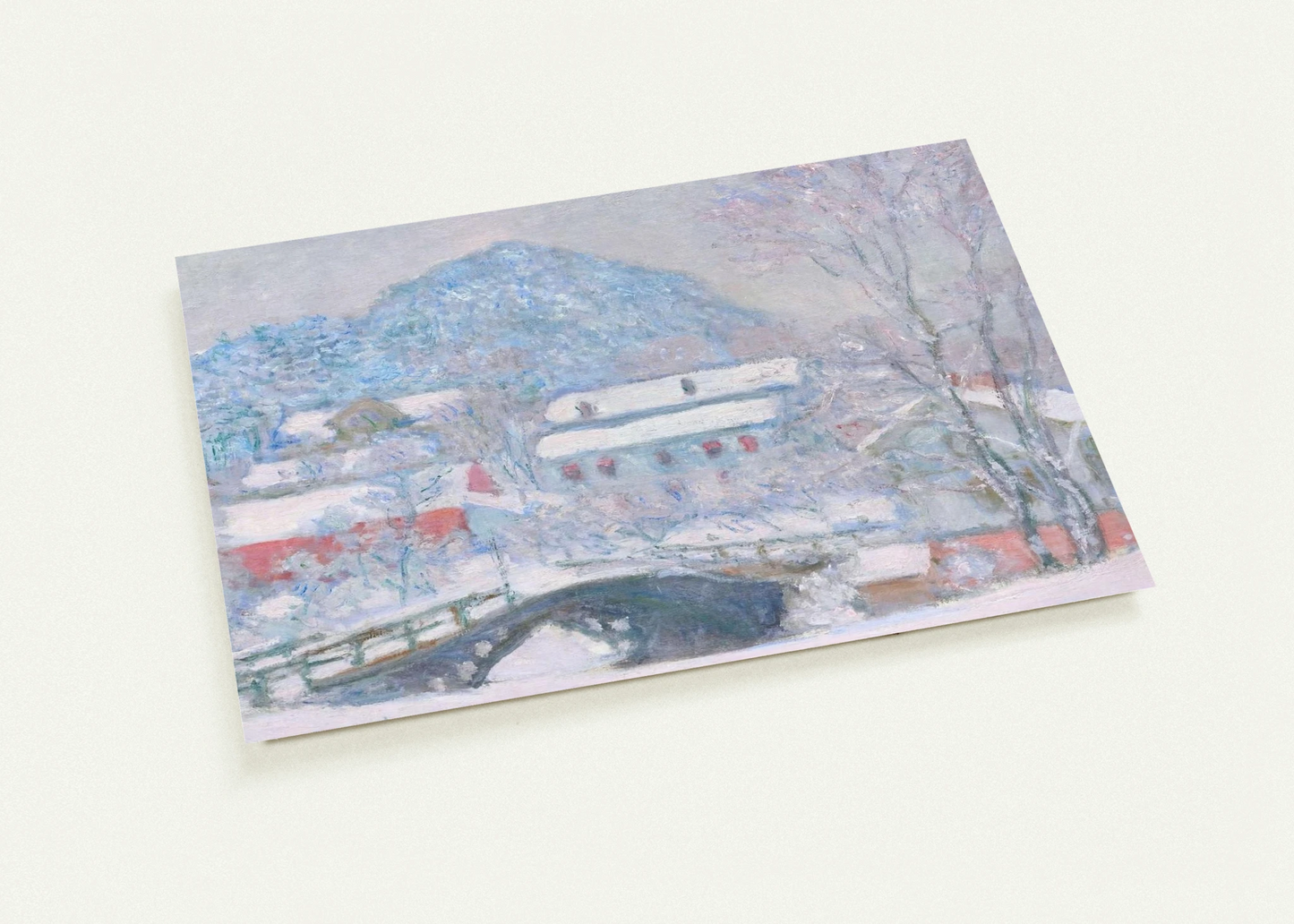 Norway, Sandviken Village in the Snow By claude monet Pack of 10 Post Cards | claude monet Post Cards | A6 (10.5 x 14.8 cm) - 4.1 x 5.8 inches