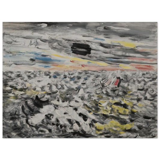 John Marin - Movement in Greys and Yellows - 1946  75x100 cm / 30x40inches Fine Art Poster