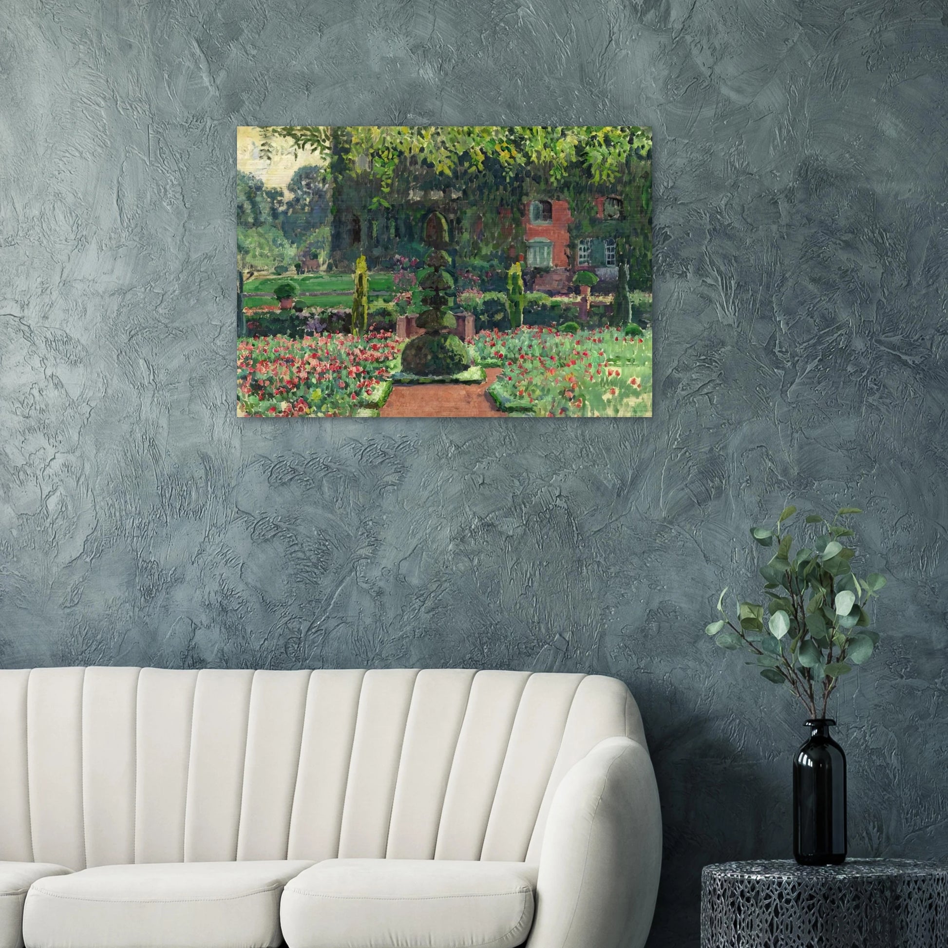 GARDEN IN SUMMER 1924 - Theo van Rysselberghe Brushed Aluminum Print - 70x100 cm / 28x40 inches | Theo van Rysselberghe Aluminum Print | Theo van Rysselberghe Prints