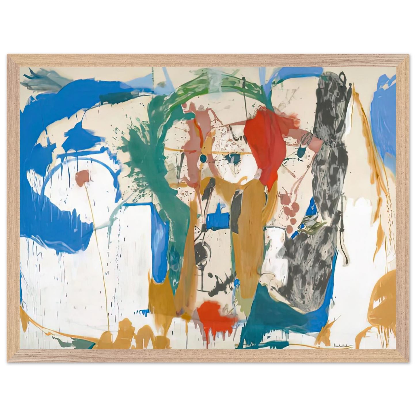 Helen Frankenthaler - Madridscape, 1959- Wall Art - 21x29.7 cm / 8x12" - Premium Wooden Framed Poster With Fine Art Paper-canvas - Black frame