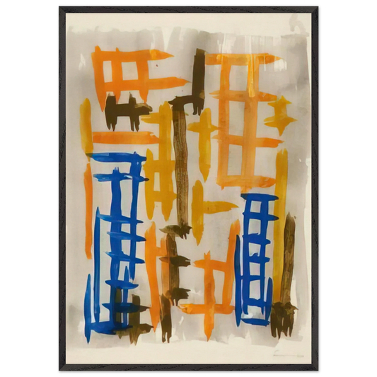 Untitled Gitterbild - 2001 - Gunther Forg 70x100 cm / 28x40 inches Framed Art Print – Black Wooden Frame