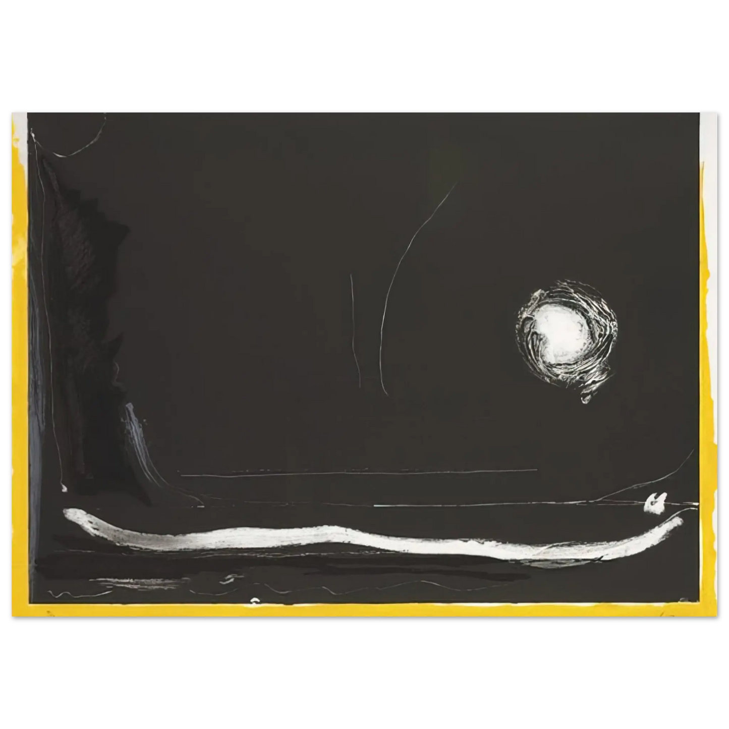 Helen Frankenthaler - Yellow Jack - 1985 Wall art - A3 (29.7 x 42  cm) - Premium Wooden Framed Poster With Fine Art Paper - Black frame