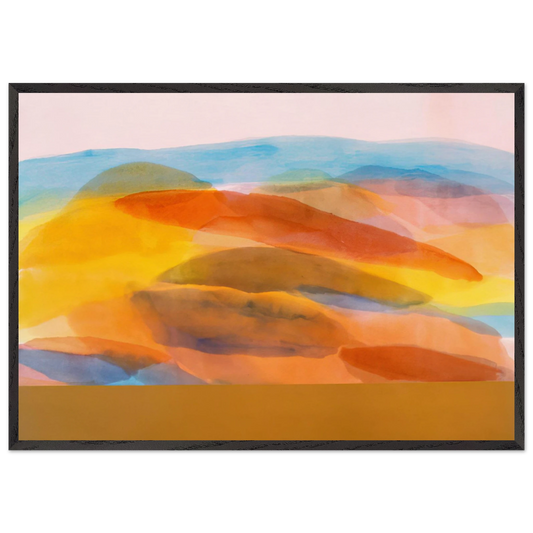 Golden Harvest - 1981 - Ronnie Landfield 70x100 cm / 28x40 inches Framed Art Print – Black Wooden Frame