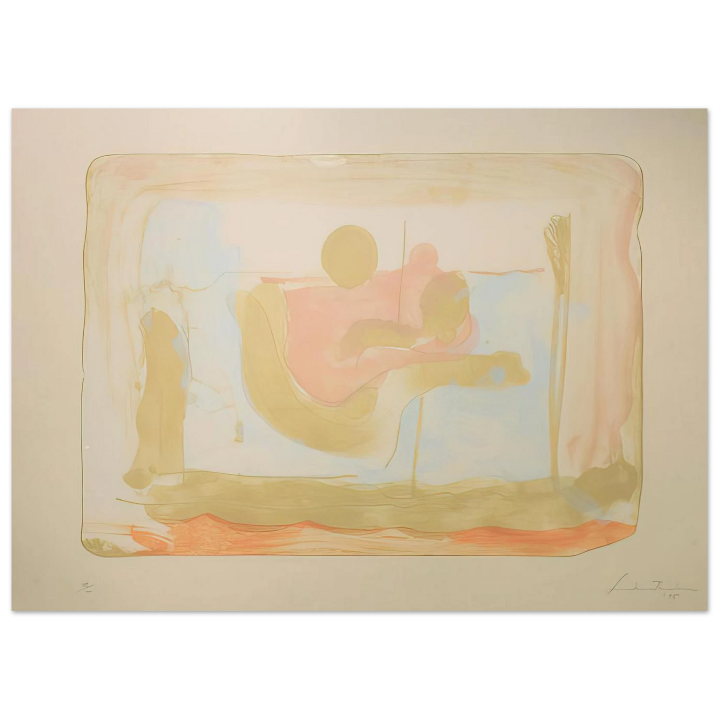 Helen Frankenthaler - Reflections I - 1995 Wall art - 15x20 cm / 6x8 inches - Fine Art Poster-canvas - -