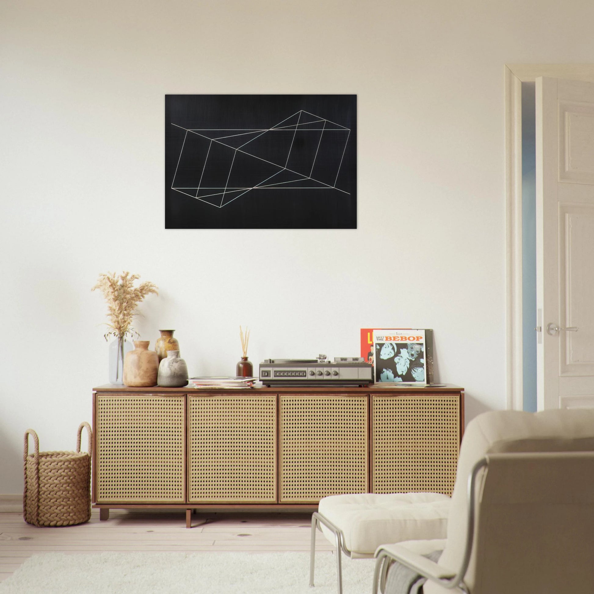 TWISTED BUT STRAIGHT 1948 - Josef Albers Brushed Aluminum Print - 70x100 cm / 28x40 inches | Josef Albers Aluminum Print | Josef Albers Prints