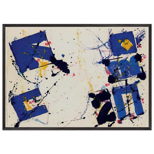 Untitled  EXP-SF-09-17-78  - Sam Francis 70x100 cm / 28x40 inches Framed Art Print – Black Wooden Frame