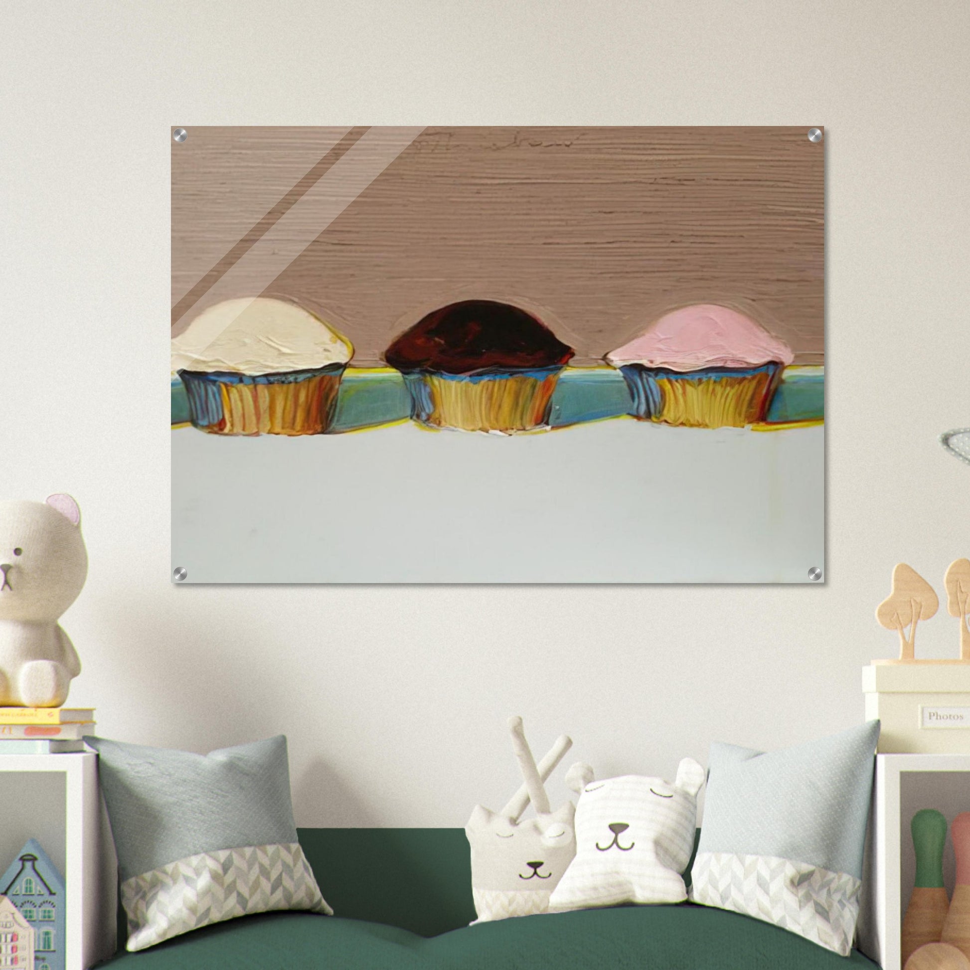 Neapolitan Cupcakes - 2008 - Wayne Thiebaud Acrylic Print - 70x100 cm / 28x40″ inches