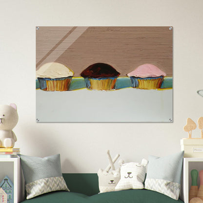 Neapolitan Cupcakes - 2008 - Wayne Thiebaud Acrylic Print - 70x100 cm / 28x40″ inches