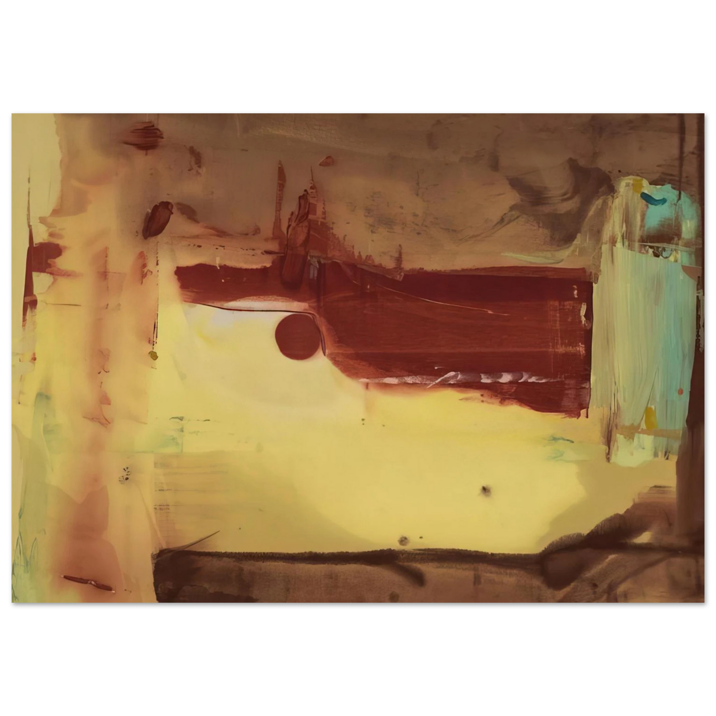 Helen Frankenthaler - Desert Pass - 1976 Wall art - 15x20 cm / 6x8 inches - Premium Wooden Framed Poster With Fine Art Paper-canvas - Black frame