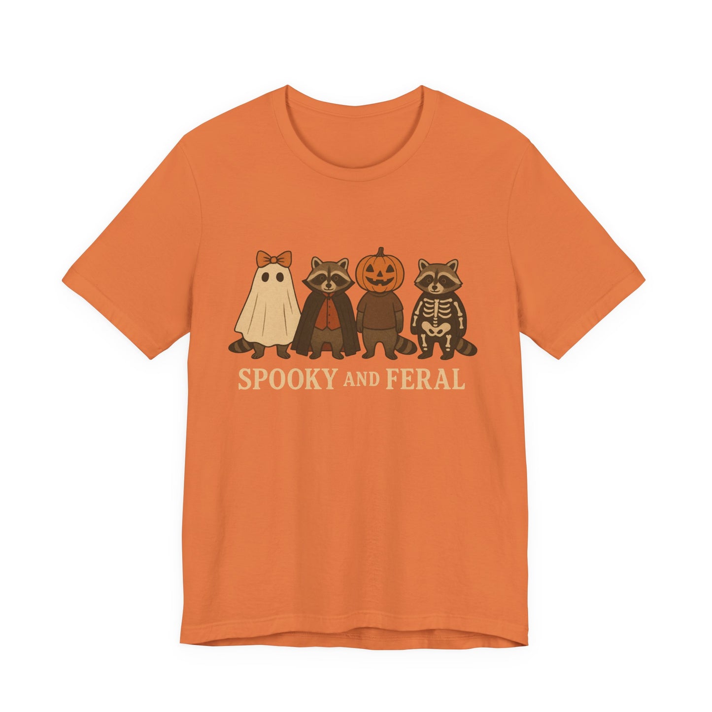 Spooky Raccoon Shirt, Grappige Halloween Grafisch T-shirt, Schattig Vintage Herfst T-shirt, Trendy Vrouwen Halloween Shirt, Feral Raccoon T-shirt