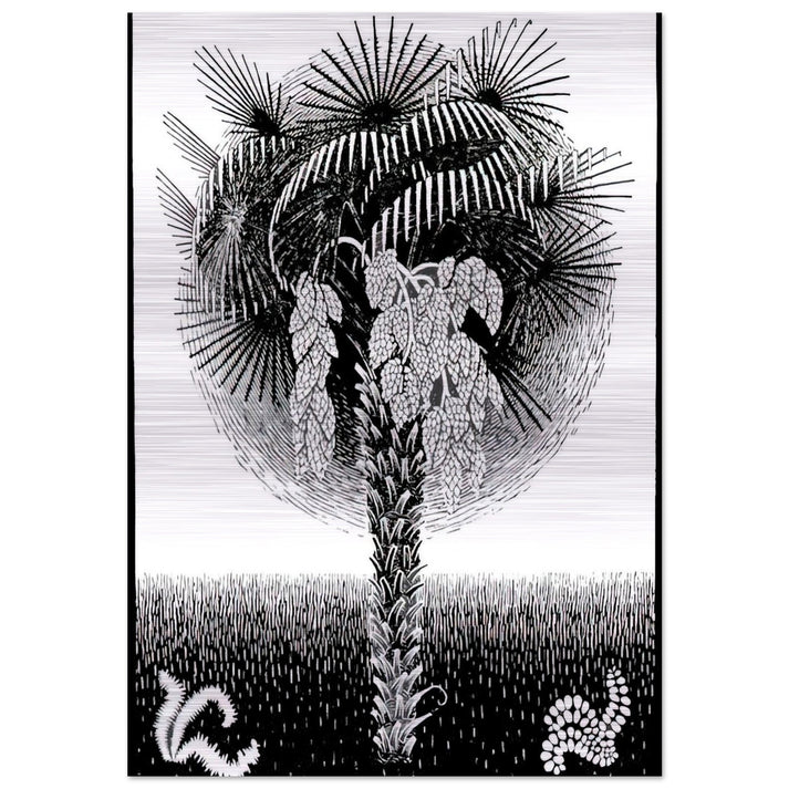 PALM TREE - MC Escher Brushed Aluminum Print - 70x100 cm / 28x40 inches | MC Escher Aluminum Print | MC Escher Prints
