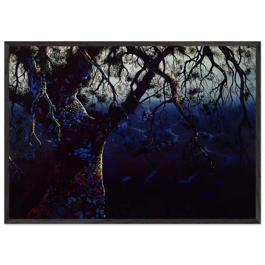 Jewel Tree - Eyvind Earle 70x100 cm / 28x40 inches Framed Art Print – Black Wooden Frame