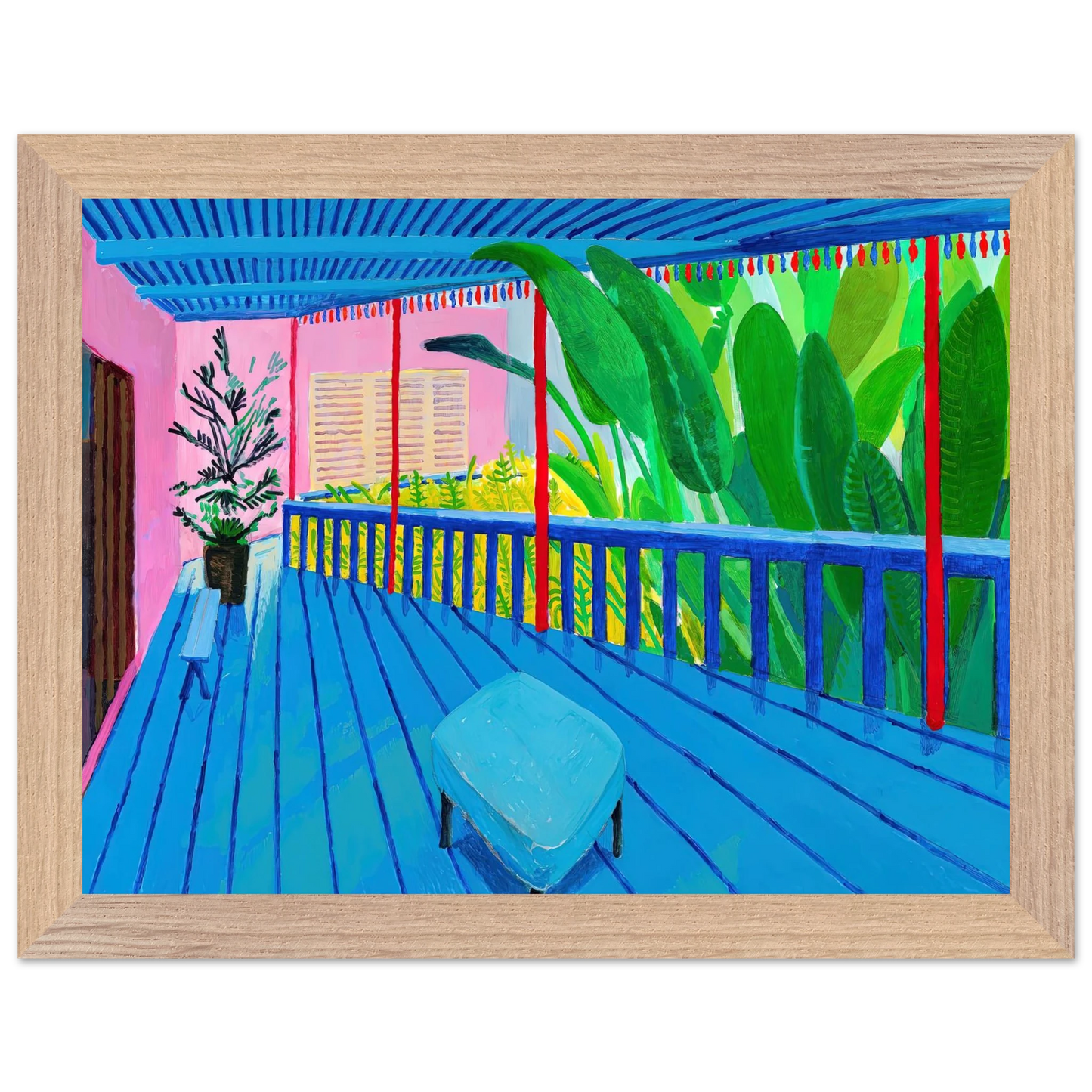 David Hockney - David Hockney Wall art - A2 (42 x 59.4  cm) - Premium Wooden Framed Poster With Fine Art Paper-canvas - Wood frame