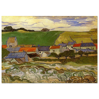 View of Auvers - Vincent van Gogh Brushed Aluminum Print - 70x100 cm / 28x40 inches | Vincent van Gogh Aluminum Print | Vincent van Gogh Prints
