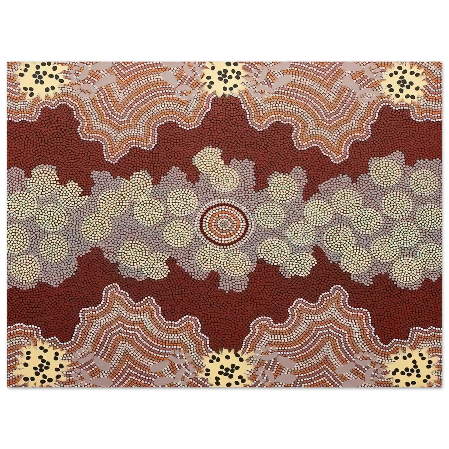 Clifford Possum Tjapaltjarri - Malaka Honey Ant Dreaming - 1992  75x100 cm / 30x40inches Fine Art Poster